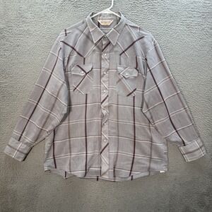 Vintage Sundance Shirt Mens XL Multicolor Plaid Pearl Snap Western Rodeo 80s 90s